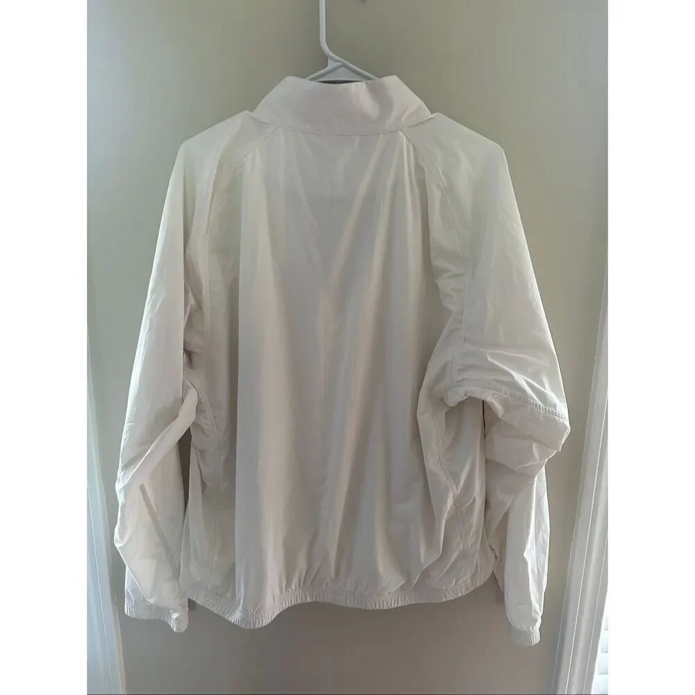 Tory Sport Women's Half-Zip Windbreaker White Size XL